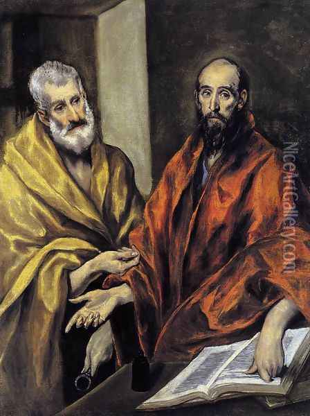 Saints Peter and Paul 1605-08 Oil Painting - El Greco (Domenikos Theotokopoulos)