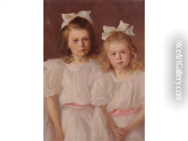 Two Sisters Oil Painting - Mary Neal Richardson