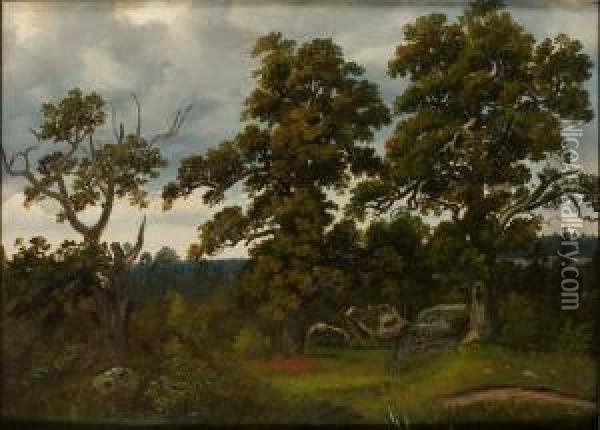Ekar, Djurgarden Oil Painting - Carl August Fahlgren
