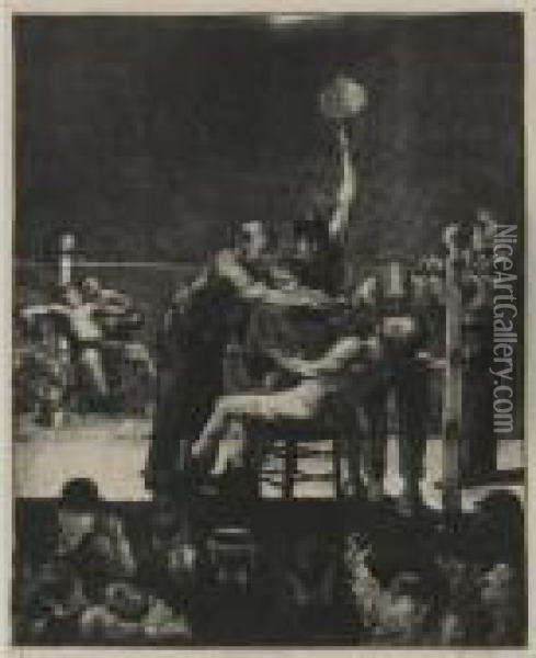 Between Rounds, First Stone (mason 25) Oil Painting - George Wesley Bellows