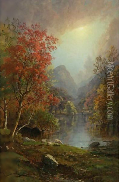 In The Ramapo Valley Oil Painting - Jasper Francis Cropsey