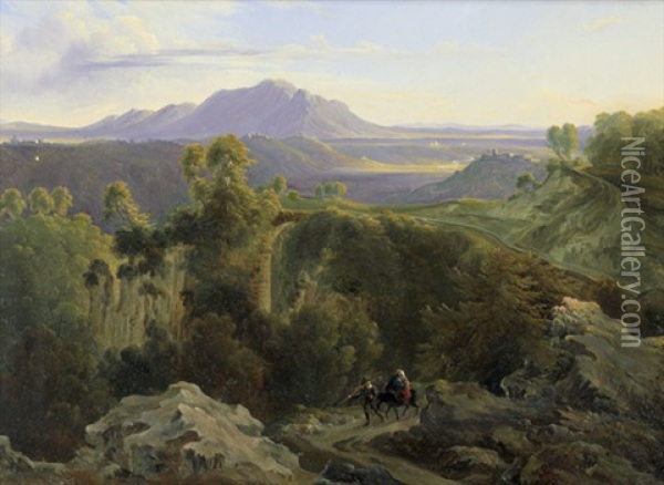 Landschaft Bei Narni Oil Painting - Ferdinand Bellermann