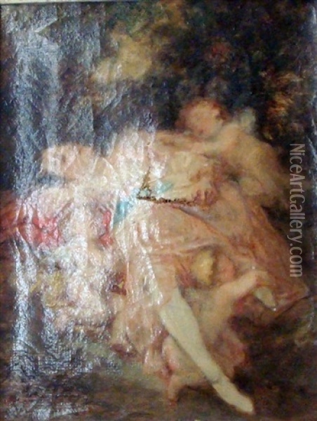 Venus Et Les Amours Oil Painting - Nicolas Francois Octave Tassaert