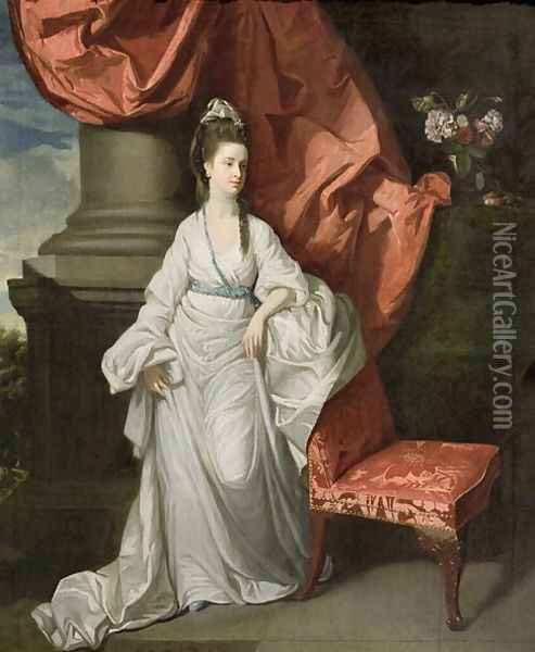Lady Grant, Wife of Sir James Grant, Bt., 1770-80 Oil Painting - Johann Zoffany