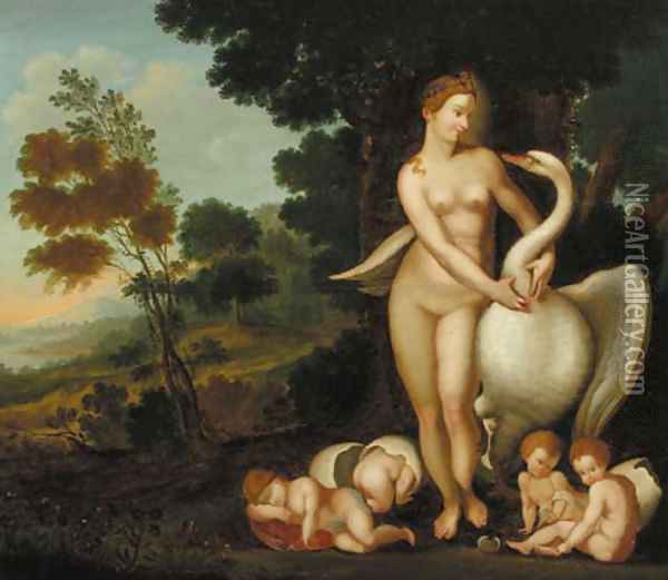 Leda and the swan Oil Painting - Johann Rottenhammer