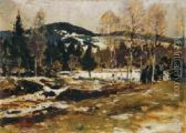 Winter Near Hinterzarten Oil Painting - Heinrich Hermanns