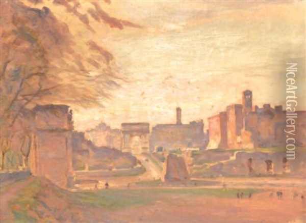 Le Forum A Rome Oil Painting - Pierre Delaunay