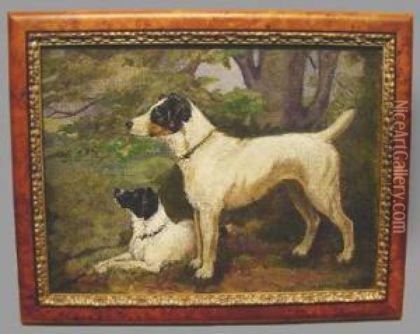 Portrait Of Two Terriers Oil Painting - Adrian Scott Stokes