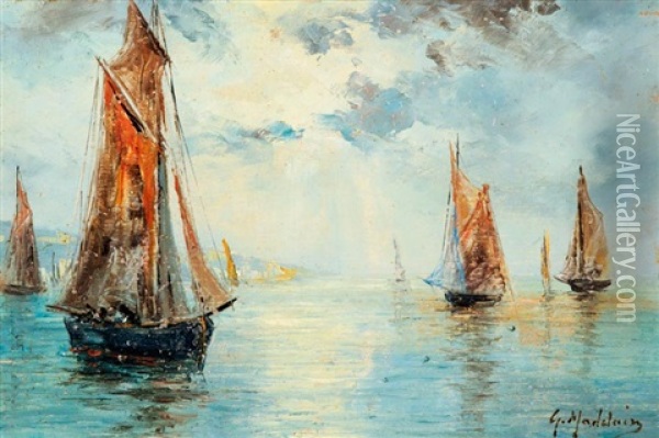 Vitorlasok Oil Painting - Gustave Madelain