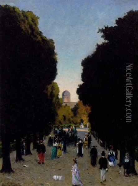 Parti Fra En Parisisk Park Oil Painting - Heinrich Gogarten