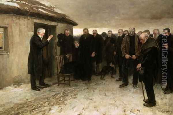A Highland Funeral Oil Painting - Sir James Guthrie