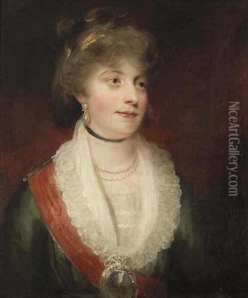 Portrat Einer Eleganten Dame. Oil Painting - Sir William Beechey
