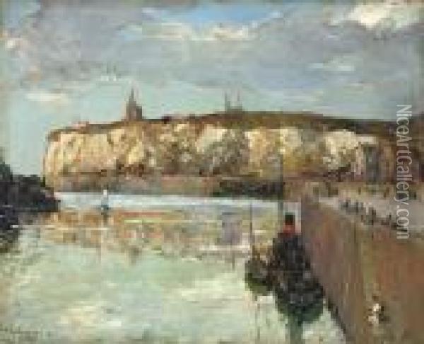 Dieppe Harbour Oil Painting - Alexander Jamieson