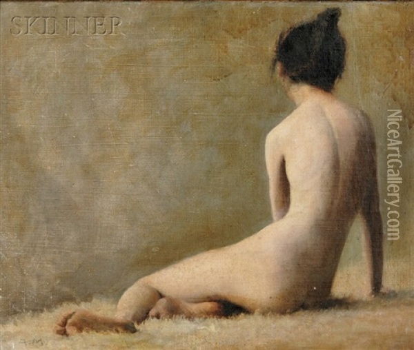 Reclining Nude Portrait Of Alice M. Pape, The Artist's Wife Oil Painting - Eric Pape