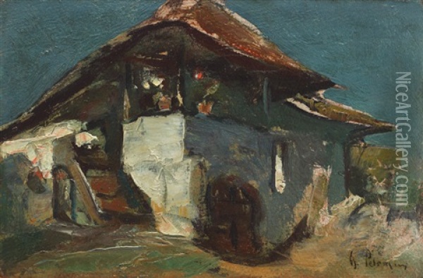 House On Campulung Oil Painting - Gheorghe Petrascu