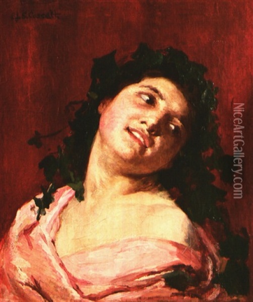 Roman Girl Smiling Oil Painting - Mary Cassatt