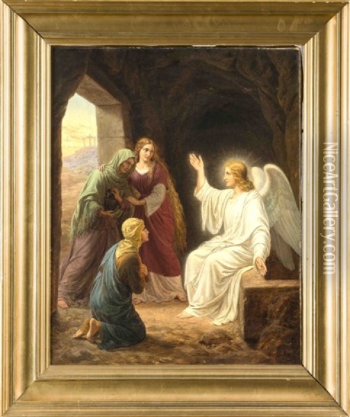 Die Drei Frauen Am Offenen Grab Christi Oil Painting - Frederik Ludwig Storch