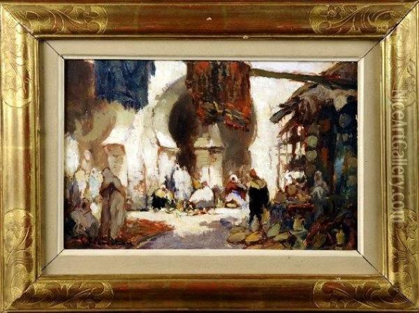 [vue De Fez Au Maroc] Oil Painting - Gustave Flasschoen