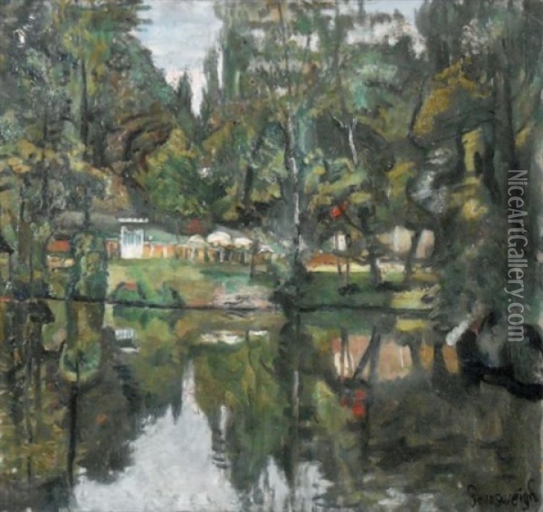 Bois De Boulogne Oil Painting - Nathan Grunsweigh
