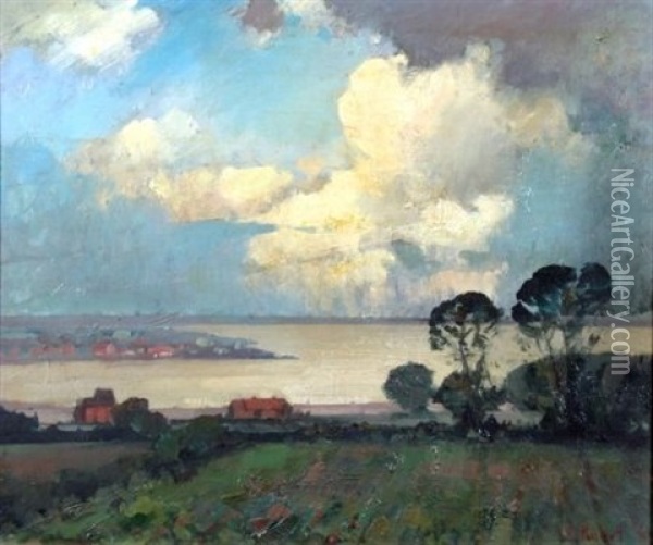 The Mouth Of The River Humber From Great Coates Near Grimsby Oil Painting - Herbert Rollett