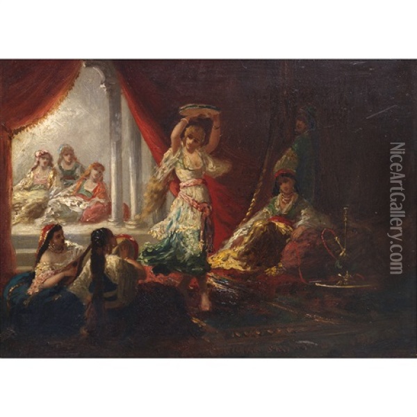 Danse Au Harem Oil Painting - Antoine-Victor-Edmond Joinville
