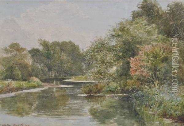 Thames Backwater Nearhenley Oil Painting - Ebenezer Wake Cook