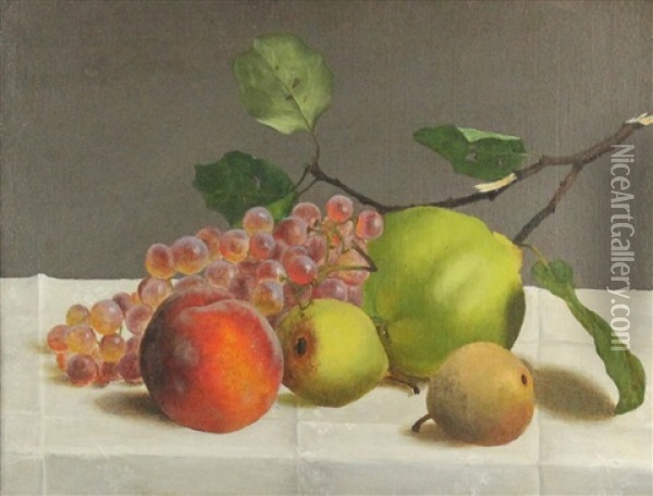 A Pair Of Still Lifes Of Fruit Oil Painting - John F. Francis
