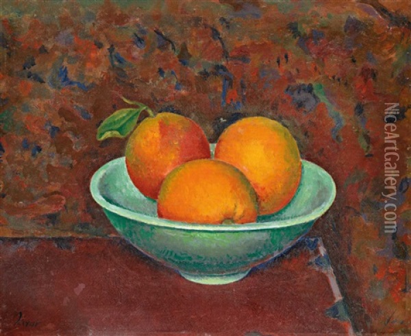 Still With Oranges Oil Painting - Pal Javor