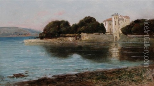 House By A River Oil Painting - Adolphe Appian