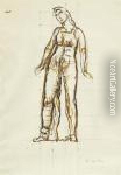 Study For Standing Woman Oil Painting - Ferdinand Hodler