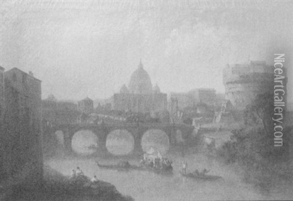 Canal Scene Oil Painting - William P. Sherlock