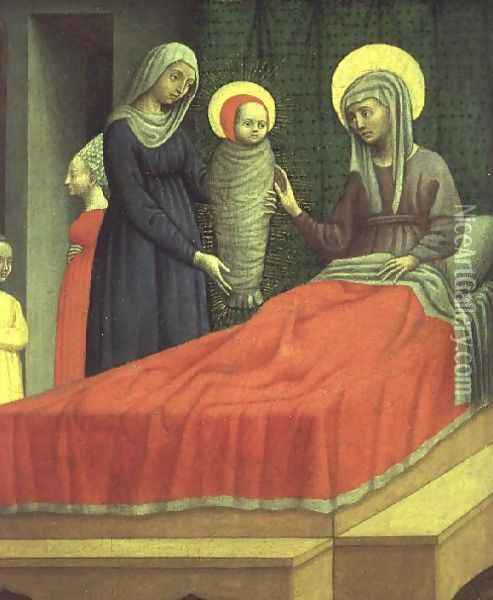 The Birth of St. Augustine, c.1440-50 Oil Painting - Antonio Vivarini