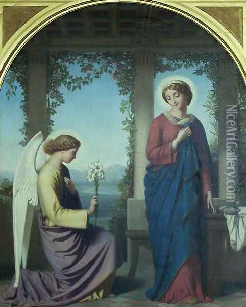 The Annunciation Oil Painting - Eugene-Emmanuel Amaury-Duval