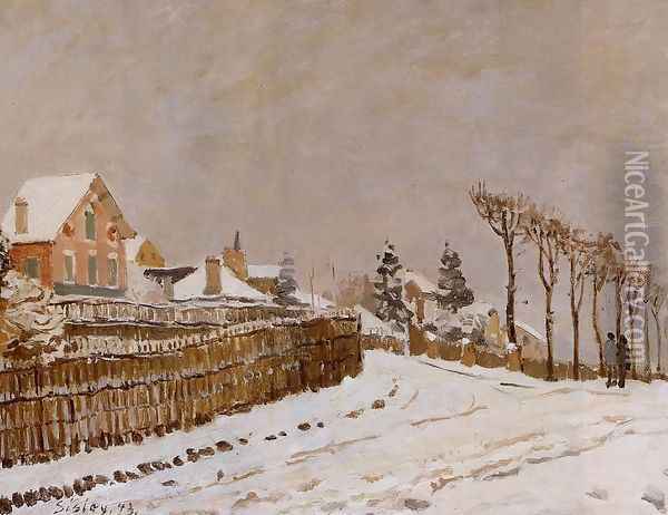 Snow at Louveciennes Oil Painting - Alfred Sisley