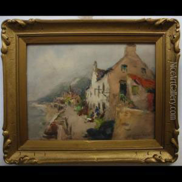 Fishing Village Oil Painting - William St. Thomas Smith