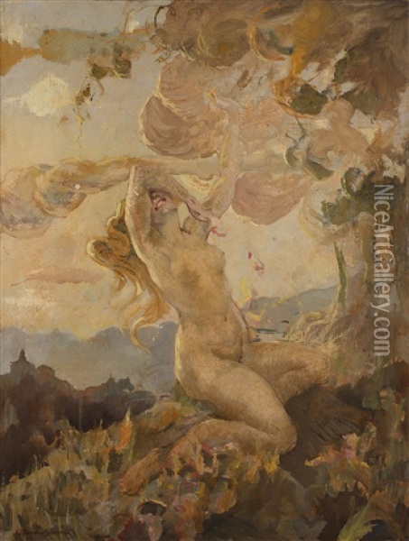 Allegoria Della Primavera Oil Painting - Giuseppe Amisani