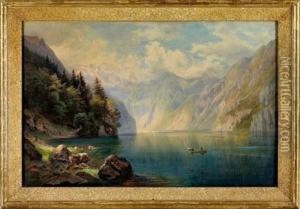 Romantischeansicht Des Sommerlichen Konigsees Oil Painting - Helga Von Cramm