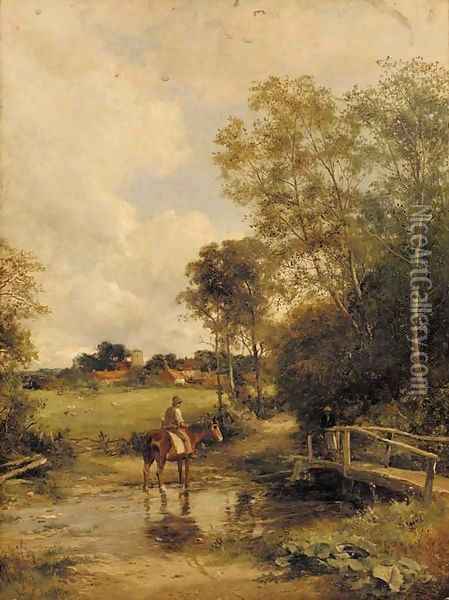 A Worcestershire lane Oil Painting - David Bates