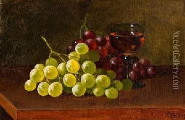 Grapes And Wine Oil Painting - Andrew John Henry Way