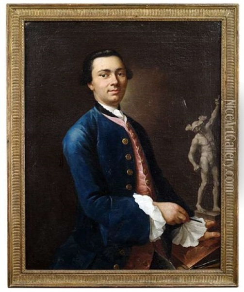 Bildnis Eines Bildhauers Mit Einer Merkurstatue Oil Painting - Pietro Labruzzi