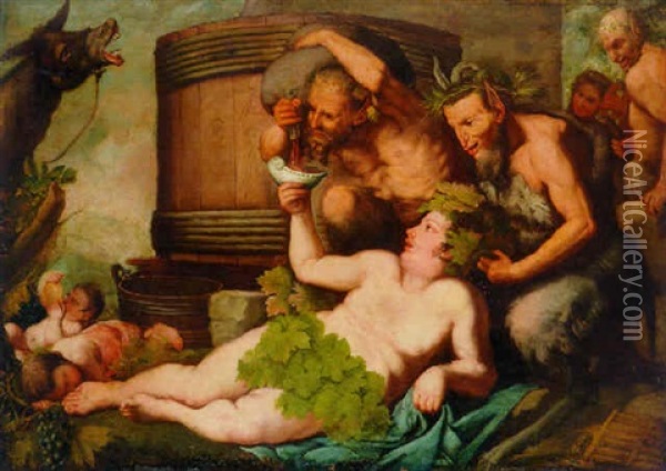 A Bacchanal Oil Painting - Pietro (Libertino) Liberi