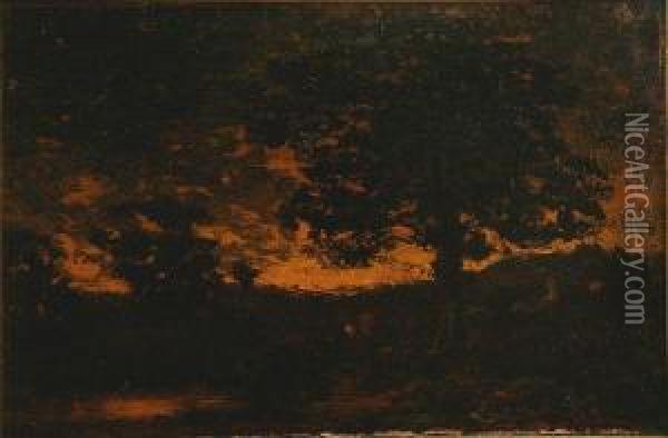 Sunset Landscape Oil Painting - Ralph Albert Blakelock