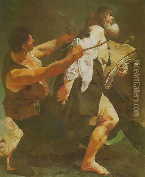 St. James Led to Martyrdom (Sant'Jacopo condotto al martirio) Oil Painting - Giovanni Battista Piazzetta