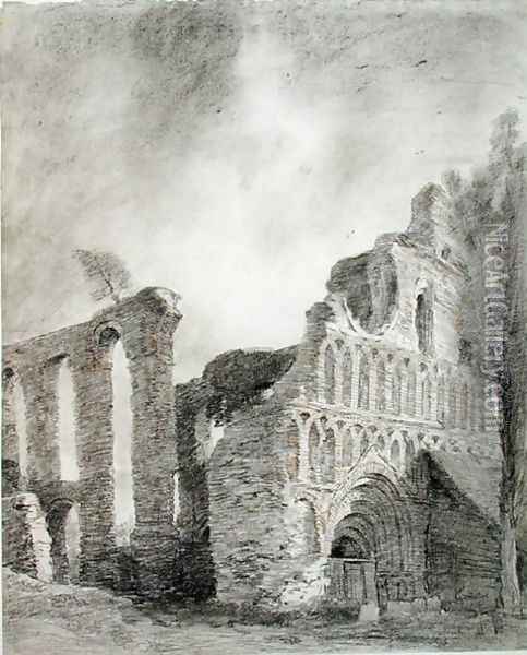 Ruin of St. Botolph's Priory, Colchester, c.1809 Oil Painting - John Constable