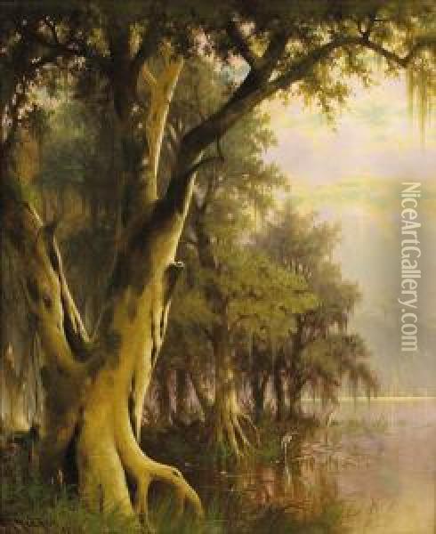 Florida Lowlands Oil Painting - Joseph Rusling Meeker
