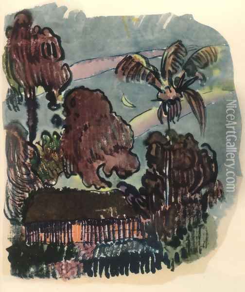 Watercolor 17 Oil Painting - Paul Gauguin