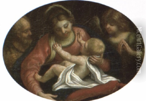 The Holy Family Oil Painting - Carlo Maratta