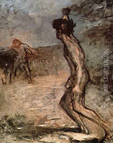 David and Goliath, c.1857 Oil Painting - Edgar Degas