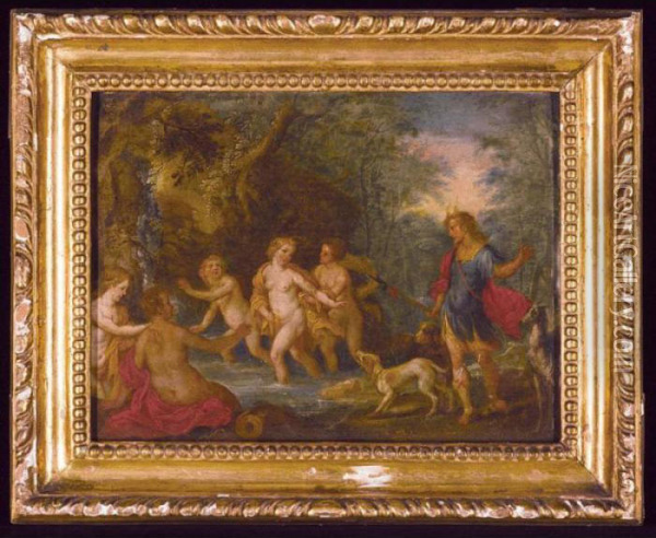 Diana And Acteon Oil Painting - Hendrik van Balen