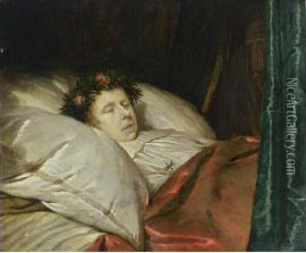 A Young Man On His Deathbed Oil Painting - Pieter Van Anraadt